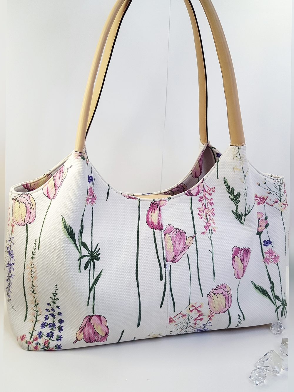 🔖Ann Taylor LOFT⚡🌺Multicolor Canvas Floral Shoulder Bag/Satchel Bag - Picture 6 of 11